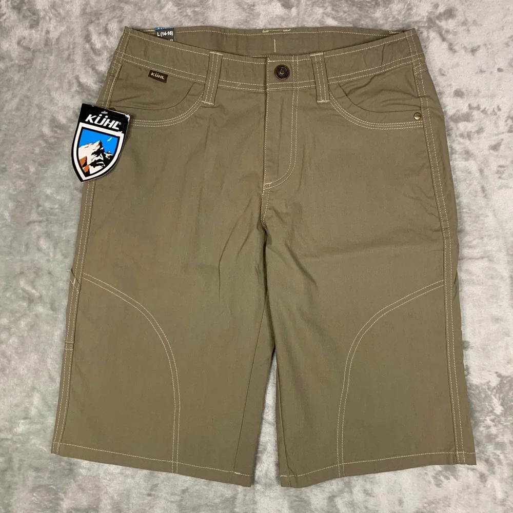 KUHL Boys Ramblr Shorts Khaki Youth Size L 14-16 Outdoor Hiking Cargo 5534 NEW